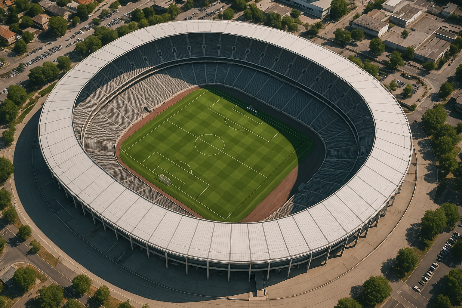photographic drone view stadium