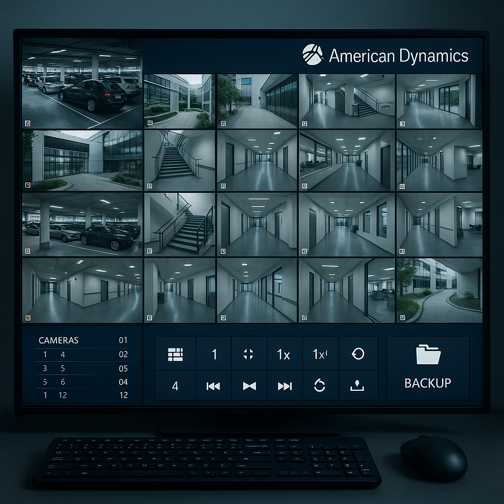 show me American Dynamics interface for the surveillance room-2