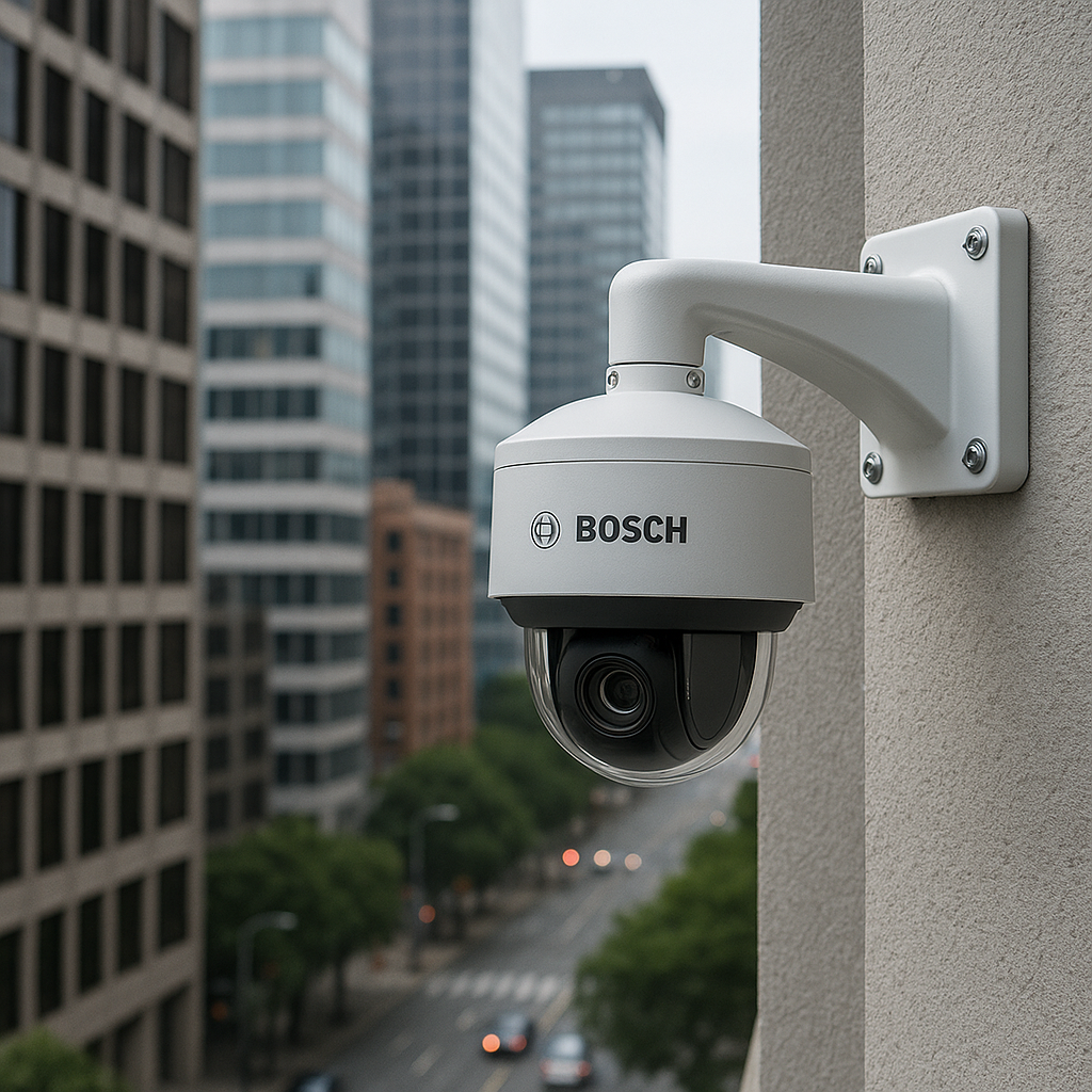 show me a bosch ip camera outsite in a city environment