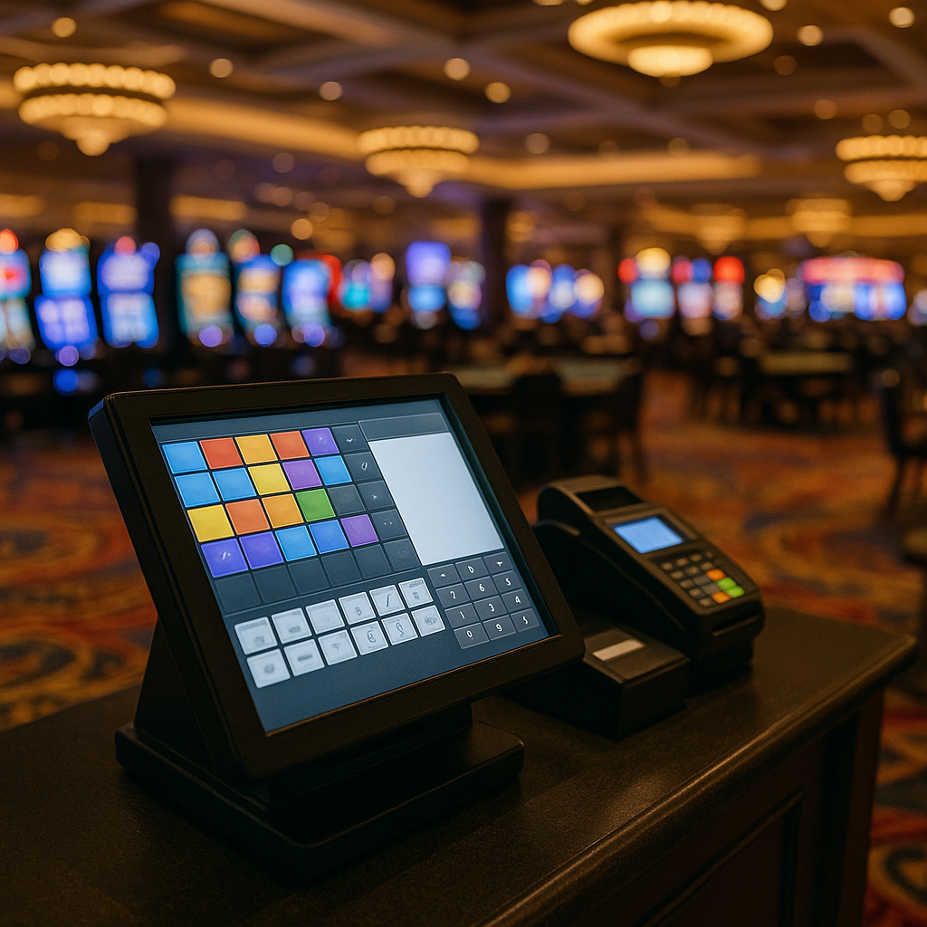 show me a pos system in a casino from a far-1