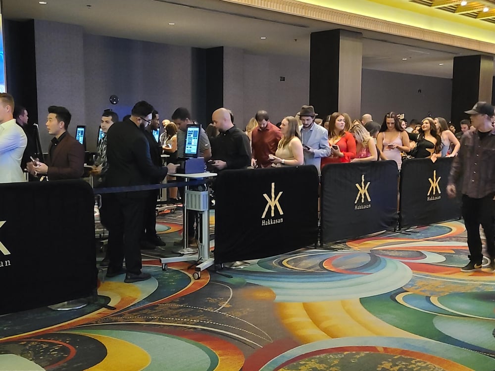 Patrons using eClear ID Scanner at casino